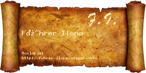 Führer Ilona névjegykártya